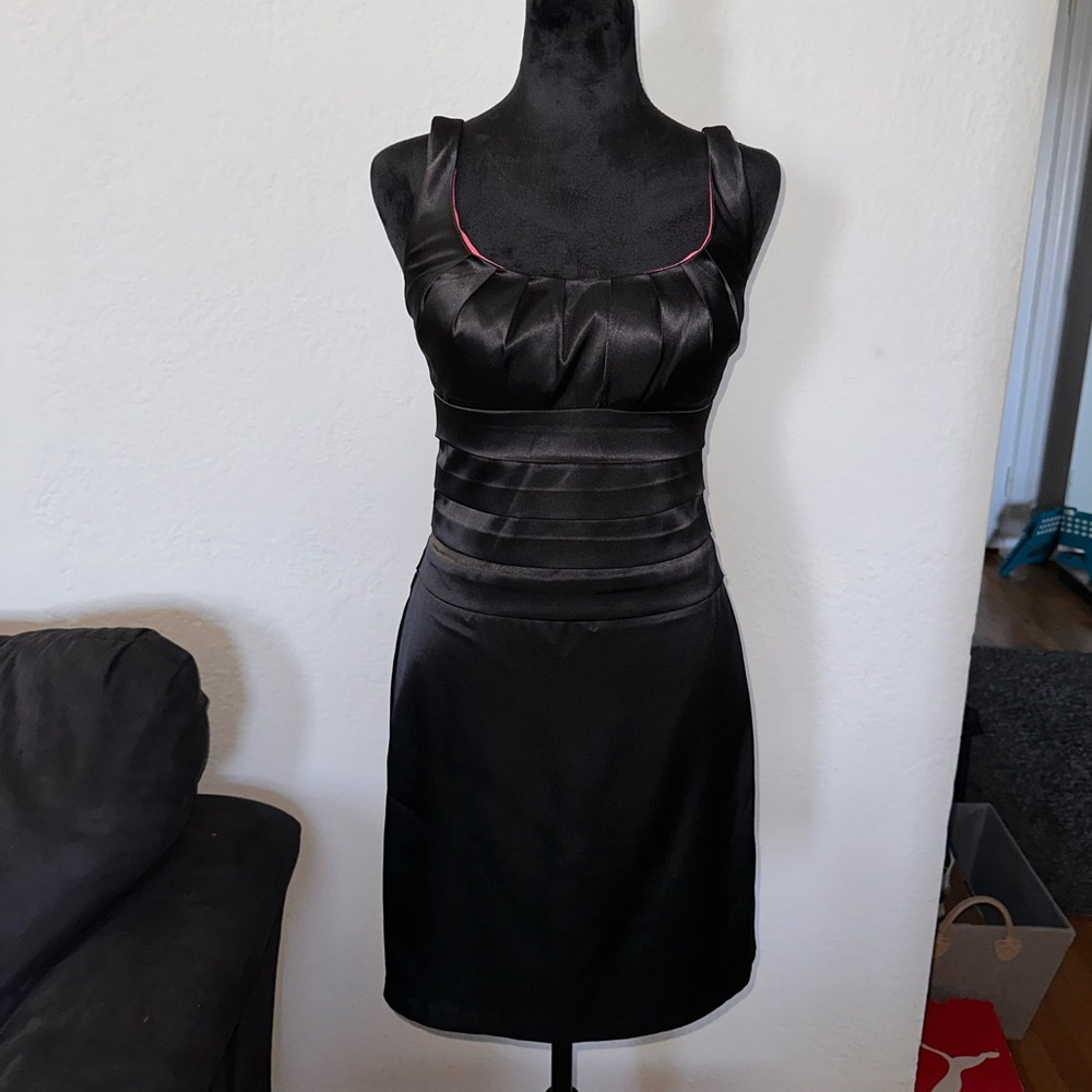 B Darlin Black Satin Dress